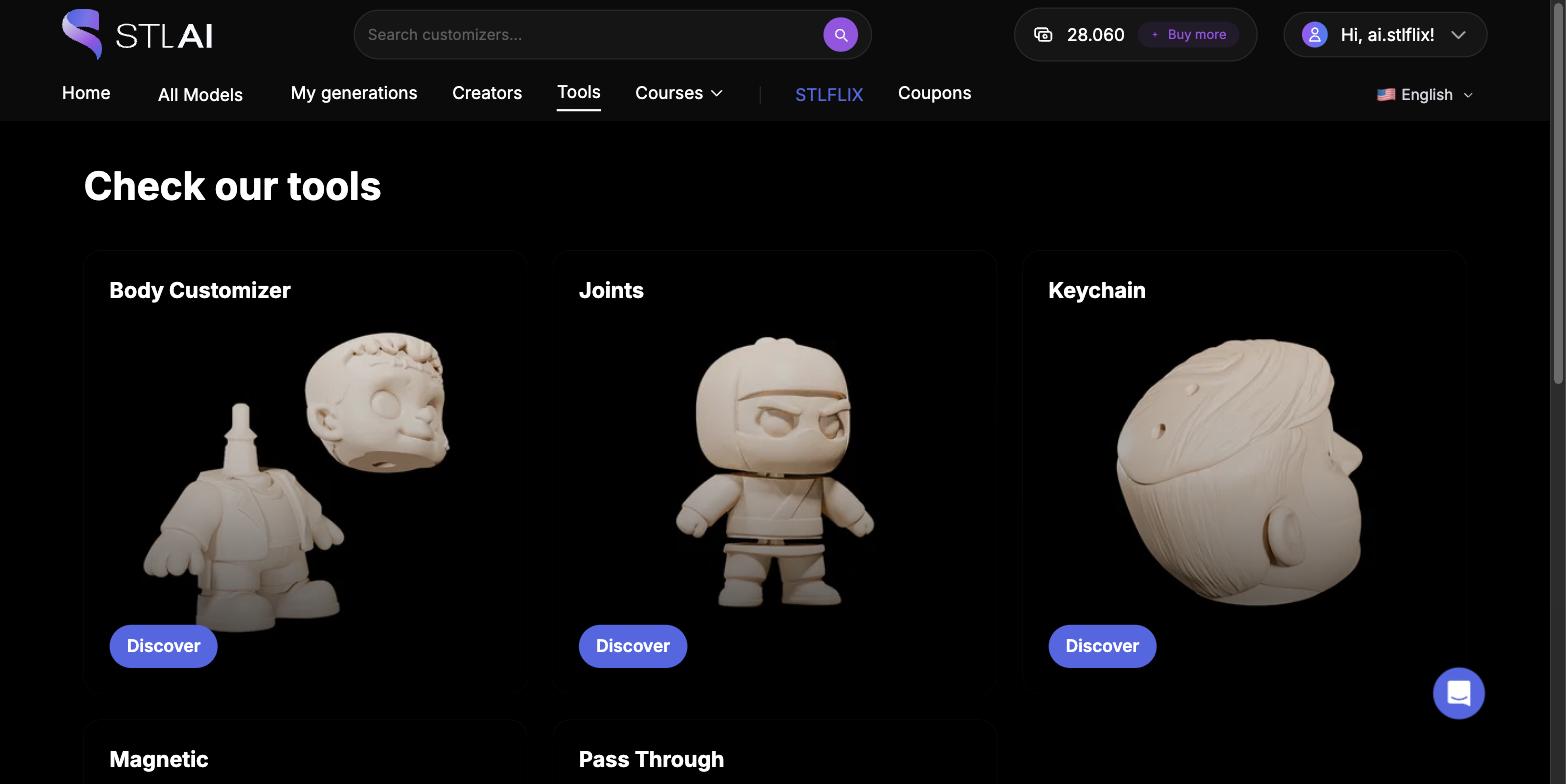 STL AI - plataforma de geração de modelos 3D com IA